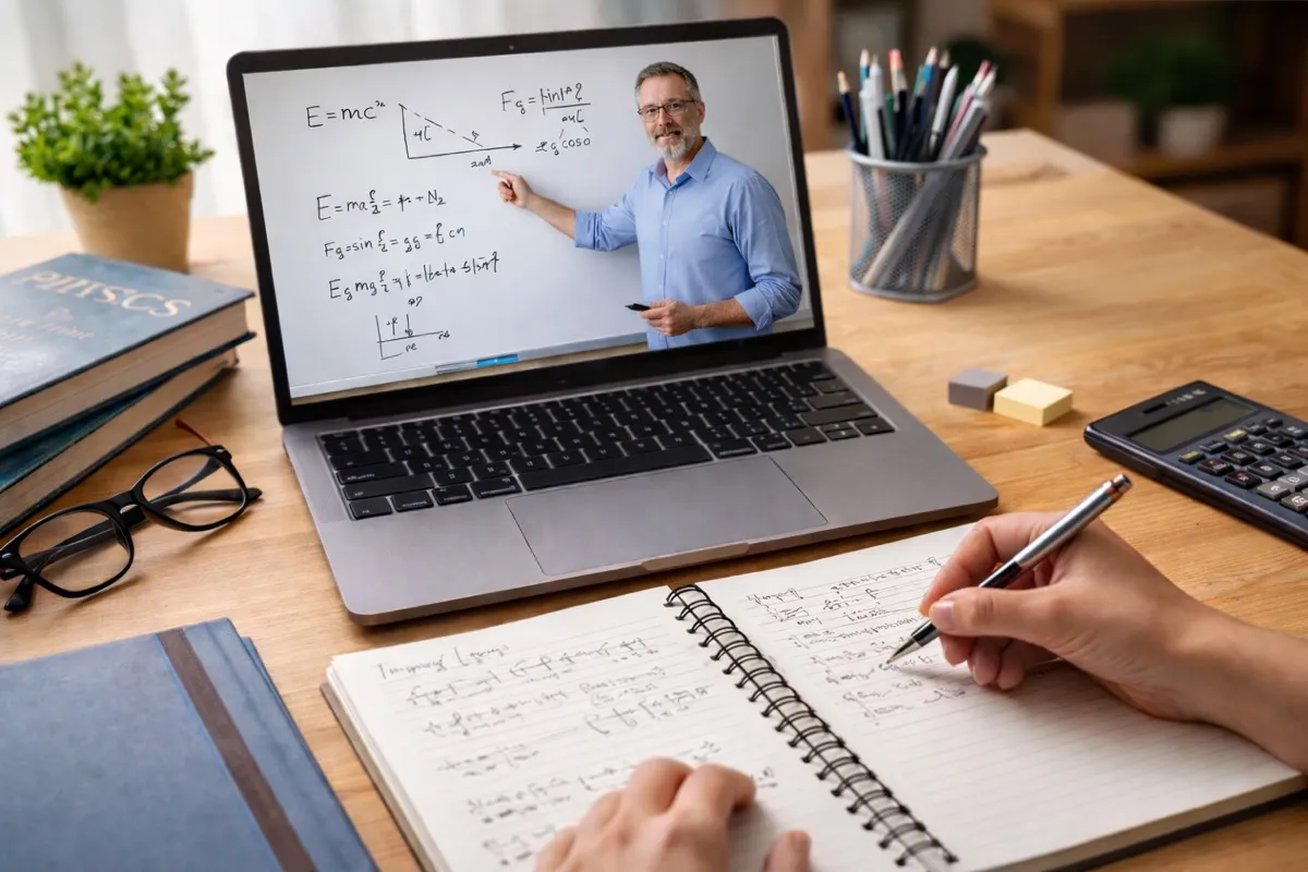 Profesor especialista en PAU explicando ejercicios online