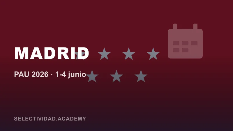 Fechas PAU Madrid 2026 (calendario oficial)