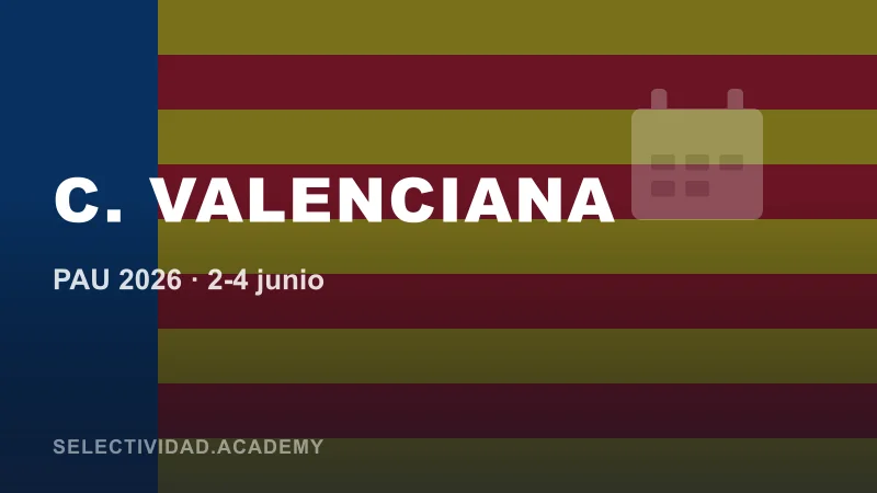 Fechas PAU Valencia 2026 (calendario oficial)